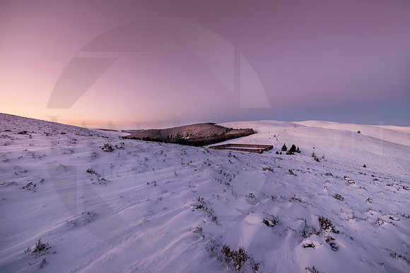 Old Water Reservior, snowy sunset
