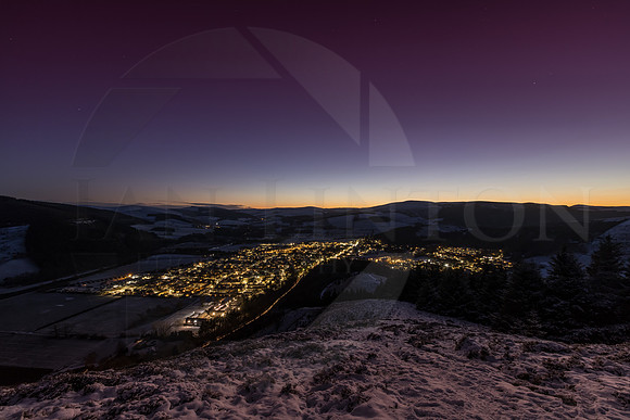 Innerleithen winter sunset from the Rocky