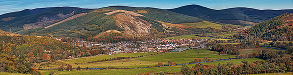Innerleithen looking down the valley towards Walkerburn in Autumn