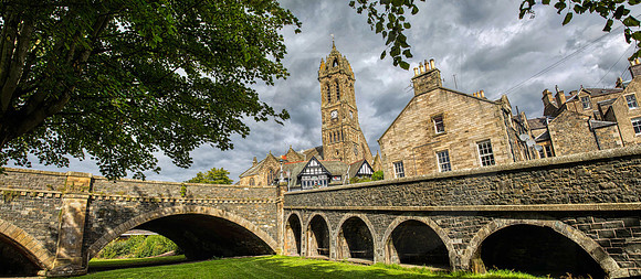 River Tweed bridge and Peebles Church