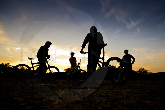 Riders chilling after a late summer ride